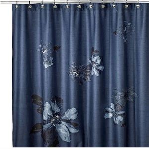 Shower curtain, rug, and finger tip towels